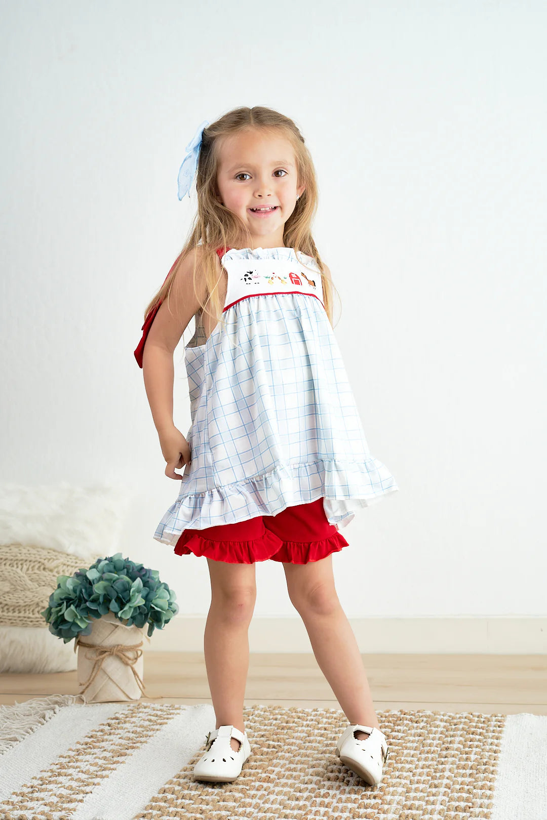 Farm Animal Applique Short Set๐
