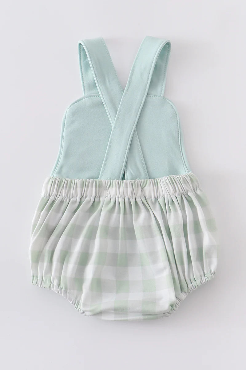 Sage Green Hopping Bunny Overall Bubble