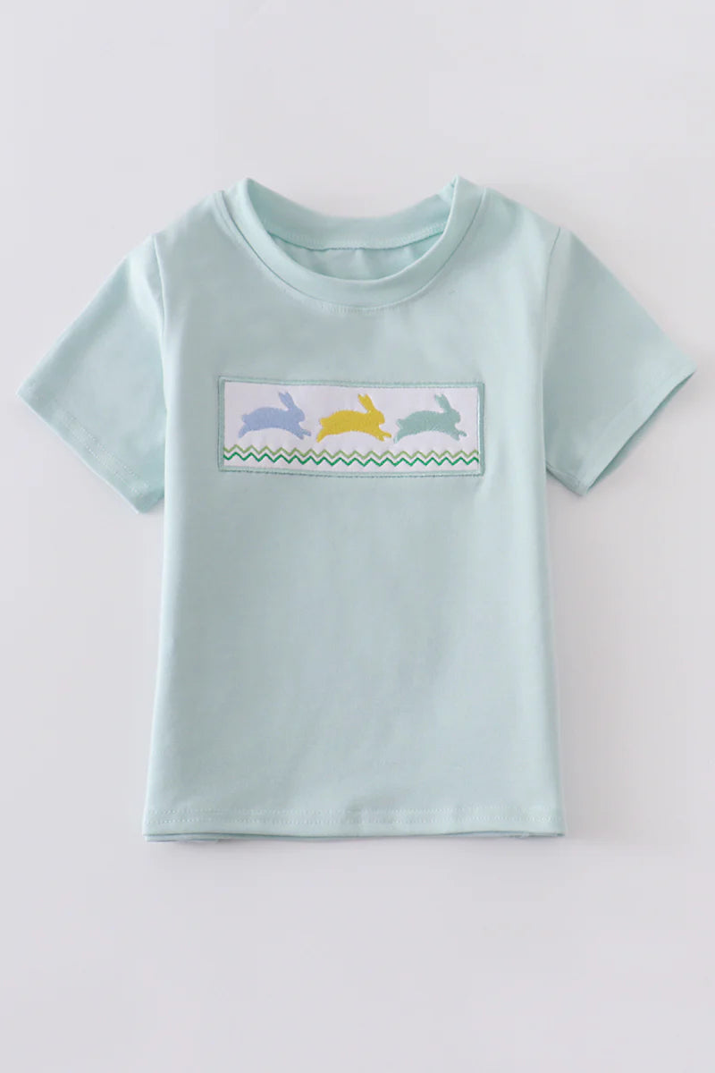 Sage Green Hopping Bunny Shirt