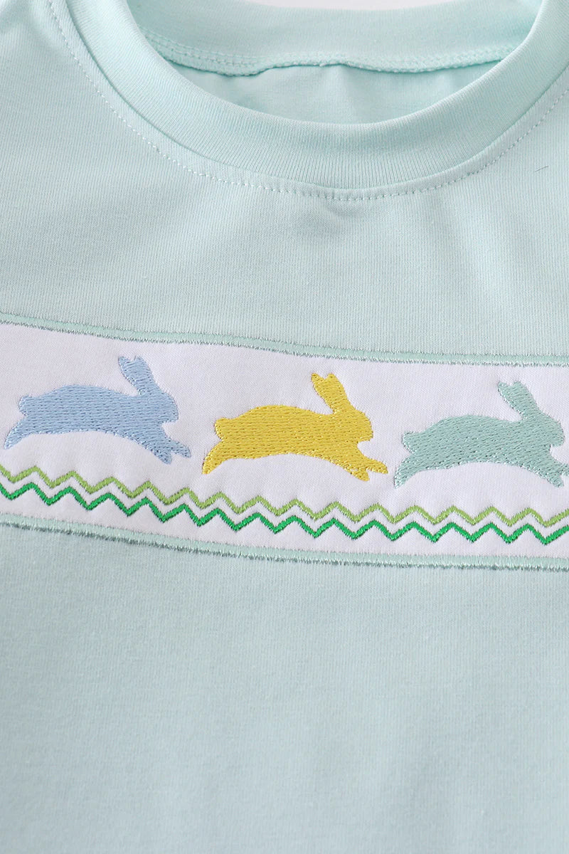 Sage Green Hopping Bunny Shirt