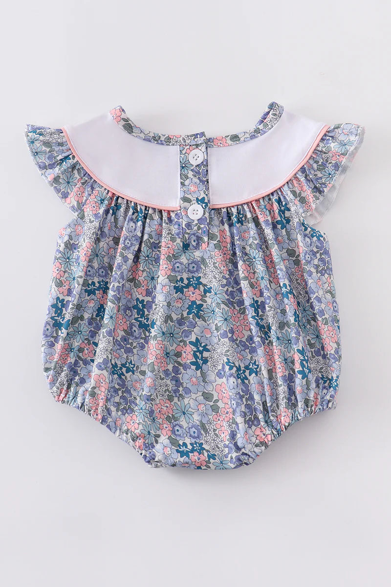 Floral Print with Pastel Bunnies Bubble
