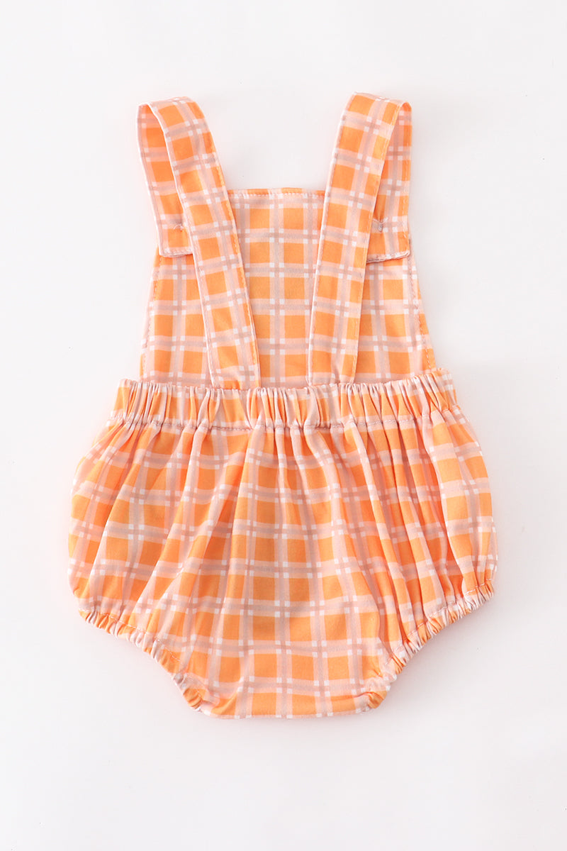 Orange Plaid Pumpkin Bubble