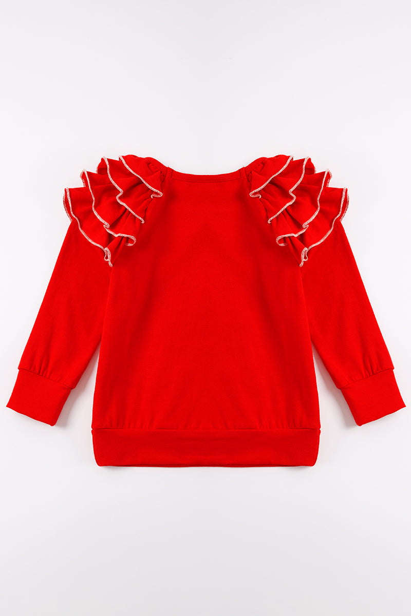Puppy Dog with Leopard Heart Ruffle Top