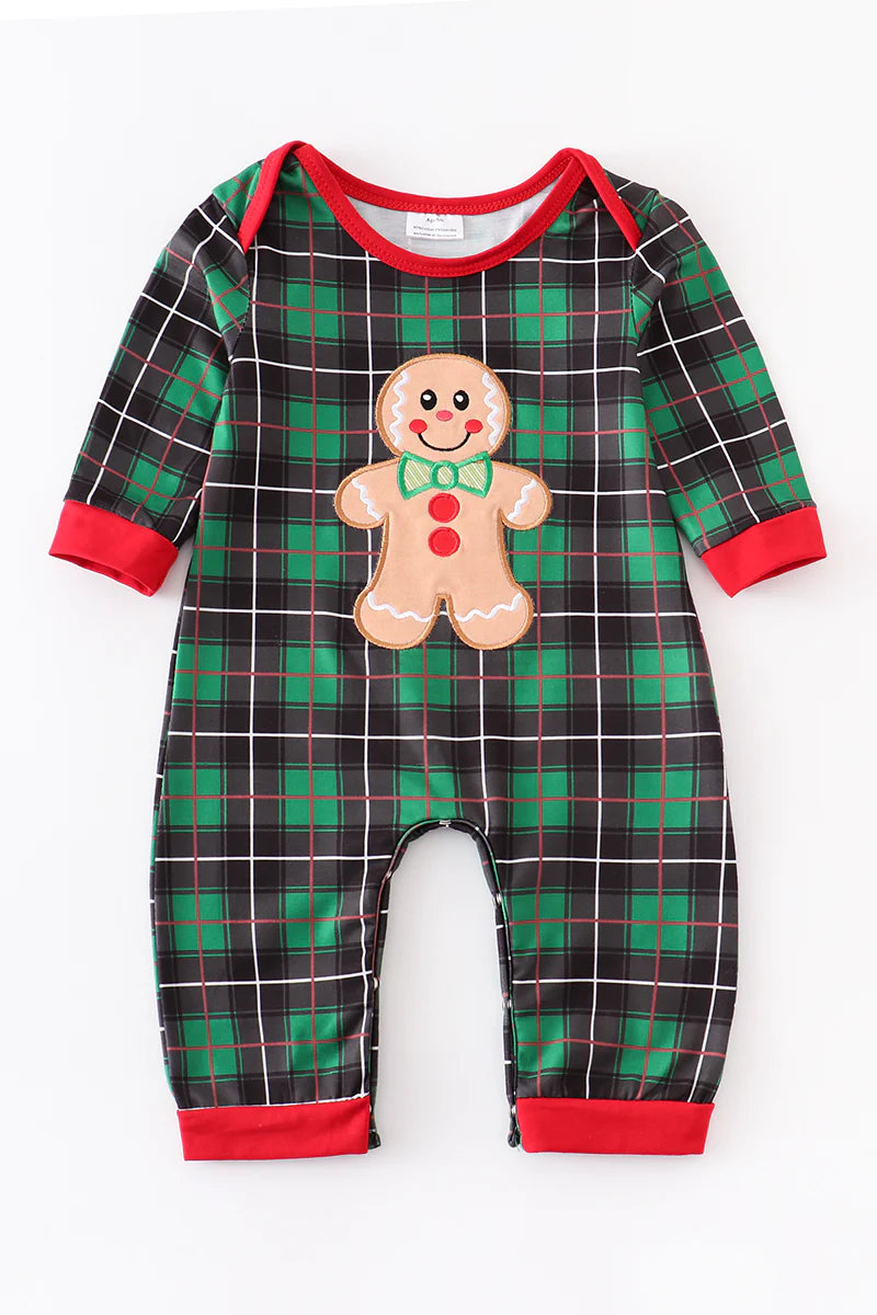 Plaid Gingerbread Boy Romper
