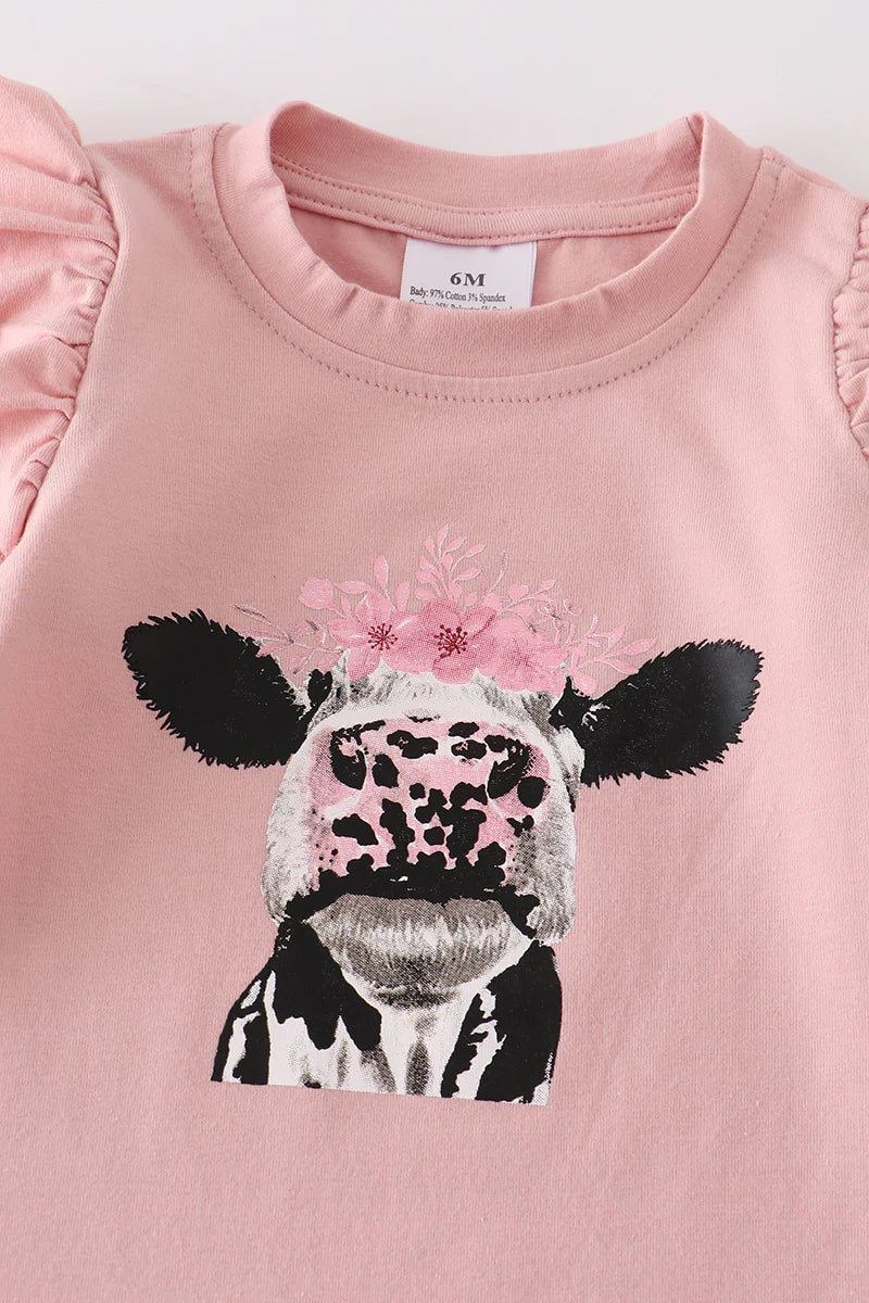 Pink Cow Romper