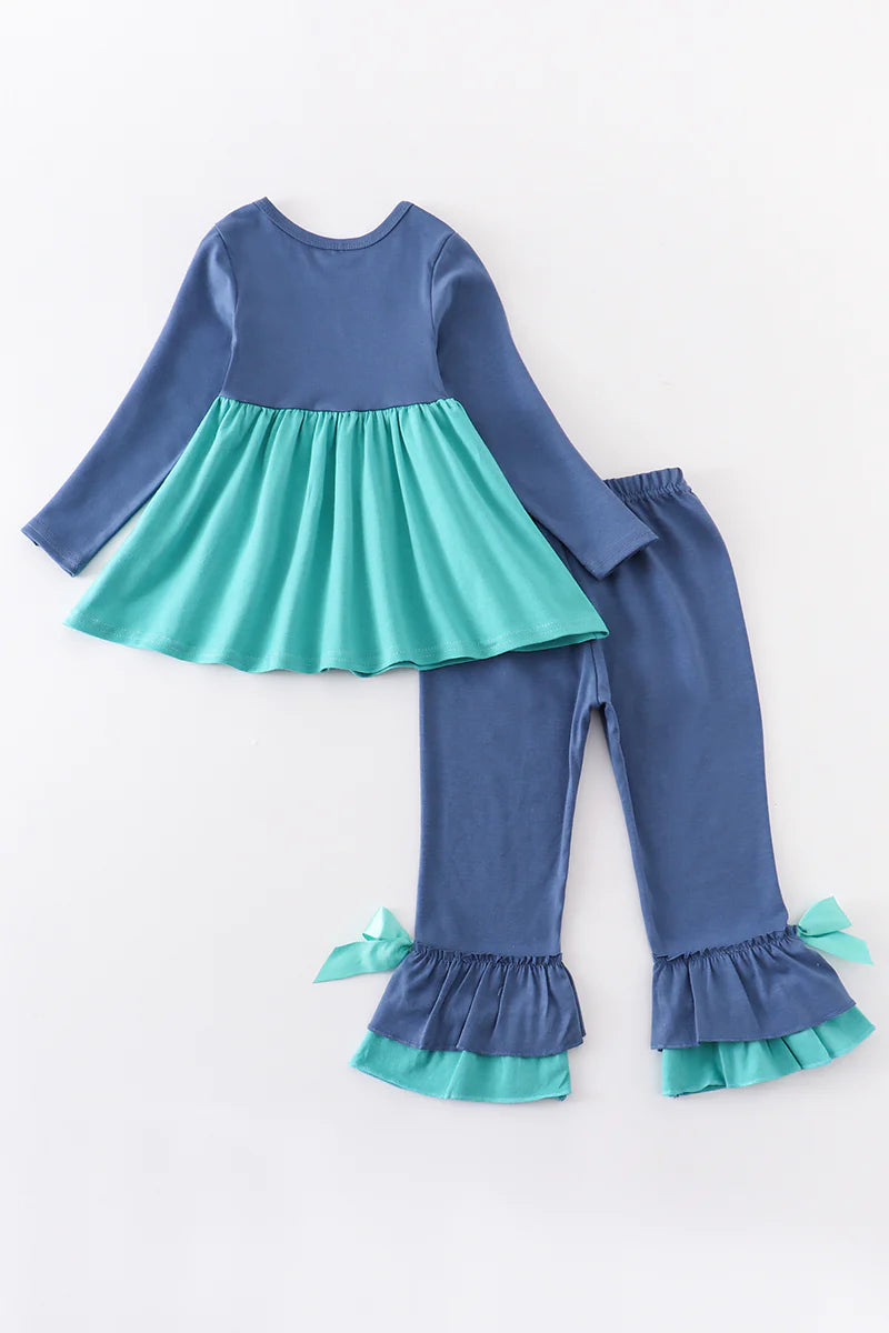 Fuzzy Snowman Pants Set