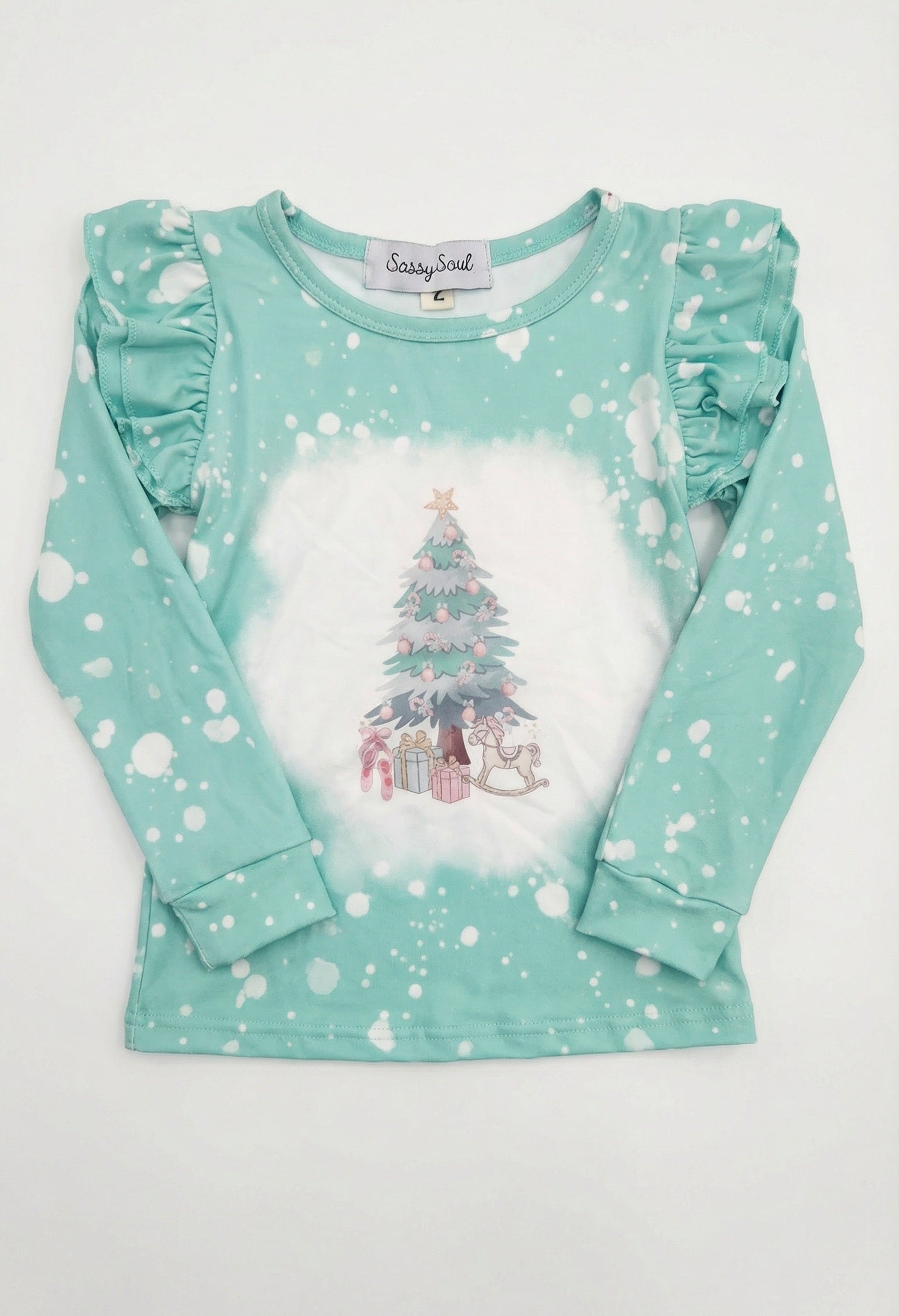 Pastel Classic Christmas Bell Bottom Pants Set