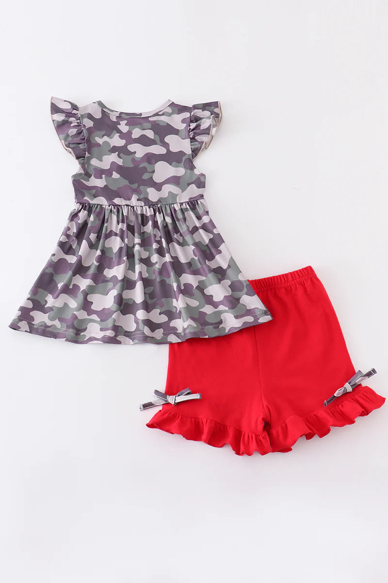 Camo American Flag Short Set