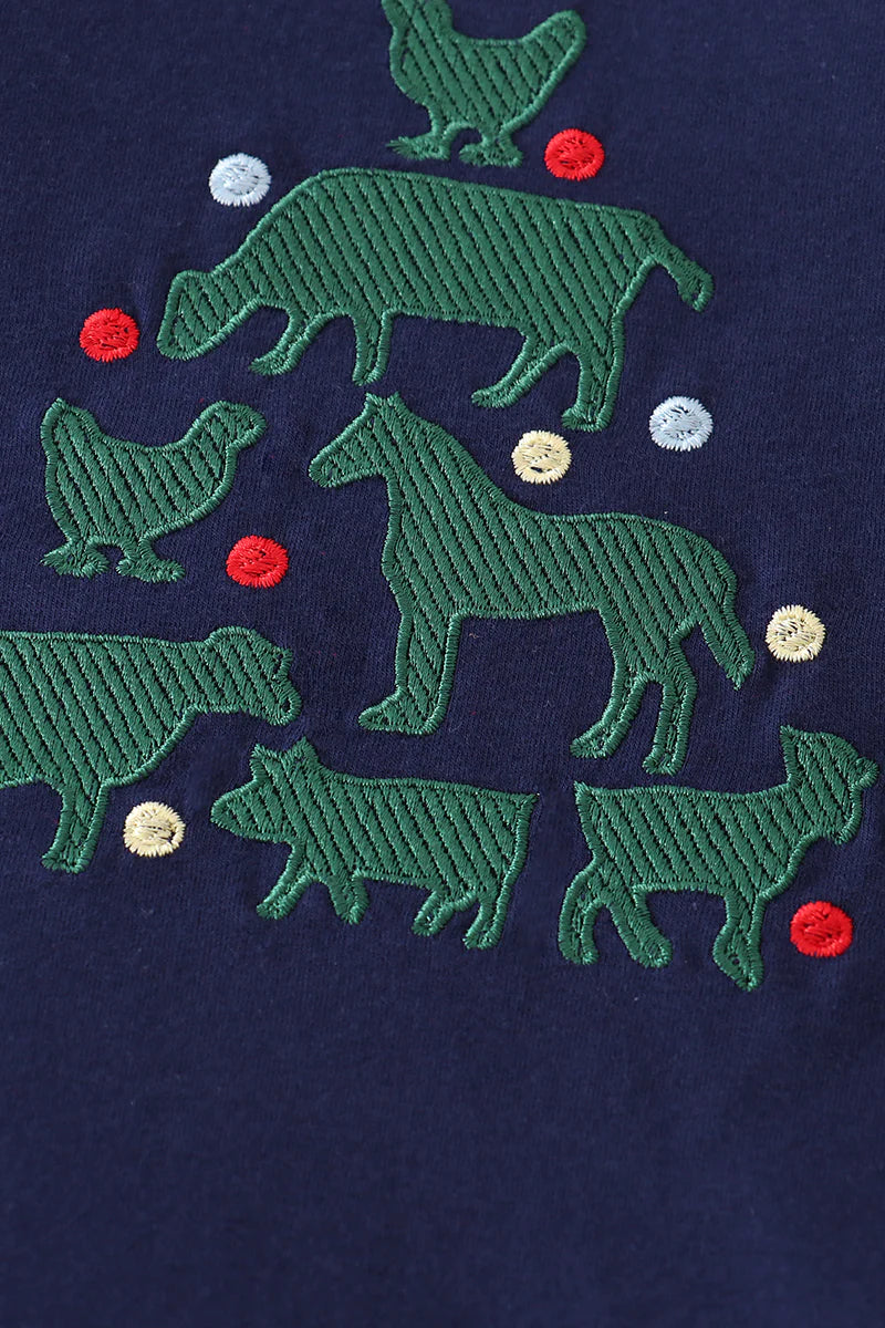 Barnyard Animal Christmas Tree Pant Set