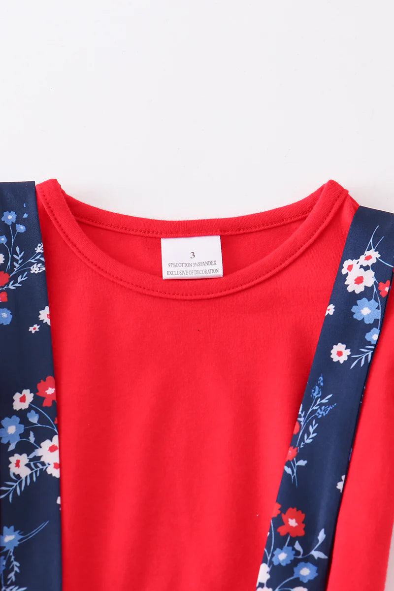 Patriotic Puppy Overall Dress Set
