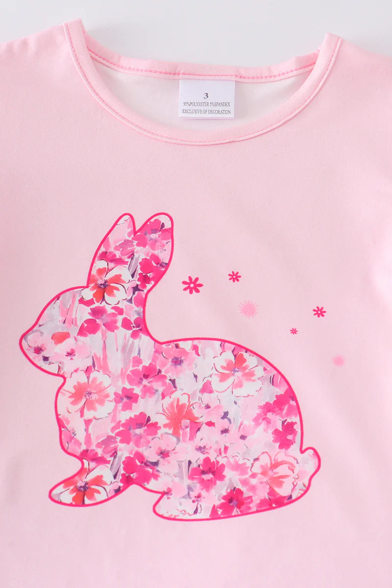 Perfectly Pink Floral Bunny Skirt Set