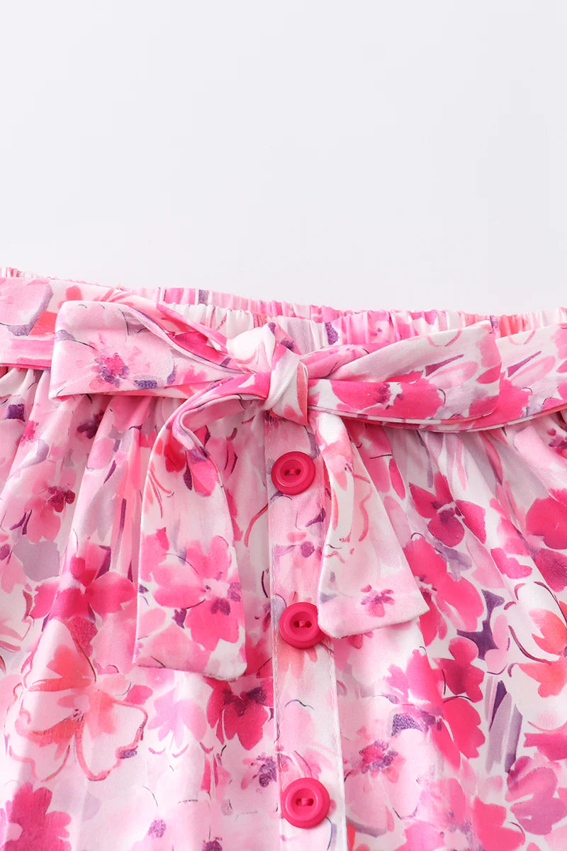 Perfectly Pink Floral Bunny Skirt Set