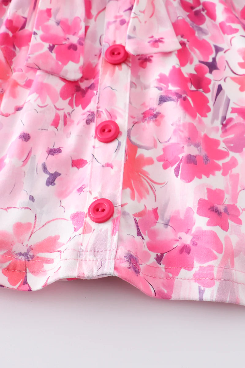 Perfectly Pink Floral Bunny Skirt Set