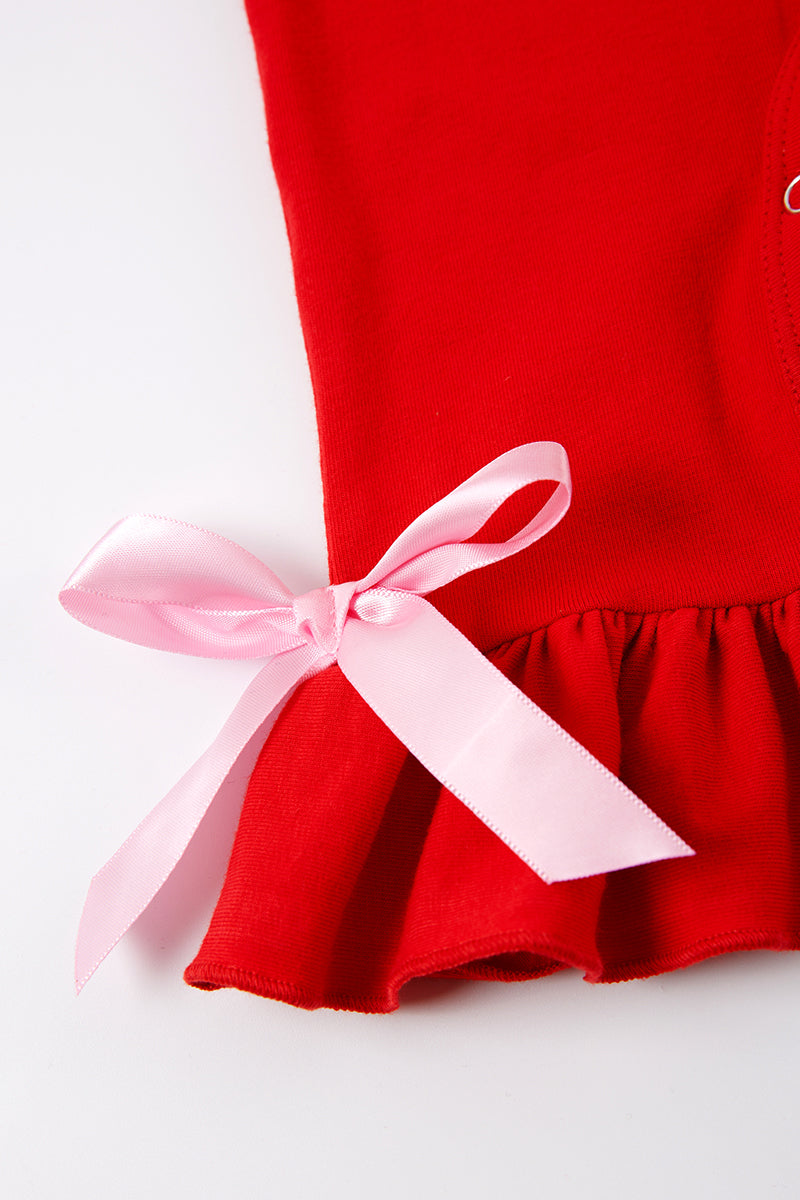 Lollipop Heart Applique Ruffle Romper