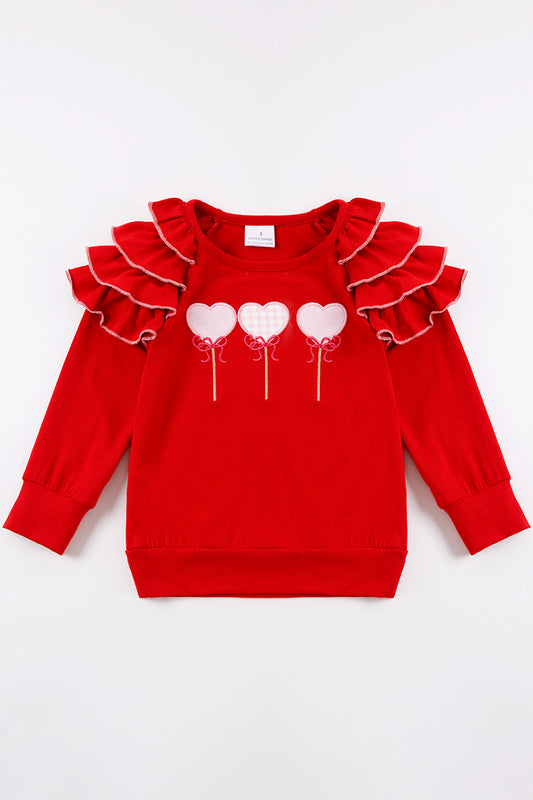 Lollipop Heart Applique Ruffle Top