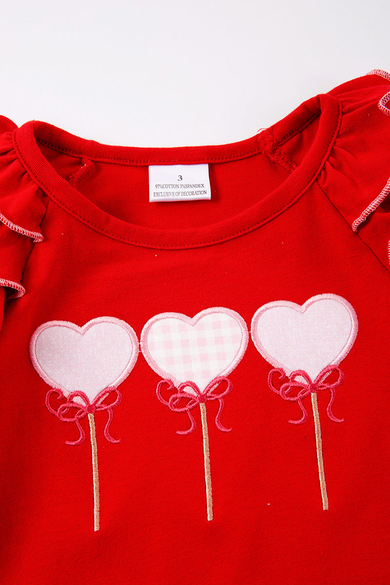 Lollipop Heart Applique Ruffle Top