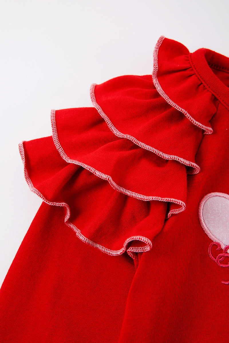 Lollipop Heart Applique Ruffle Top