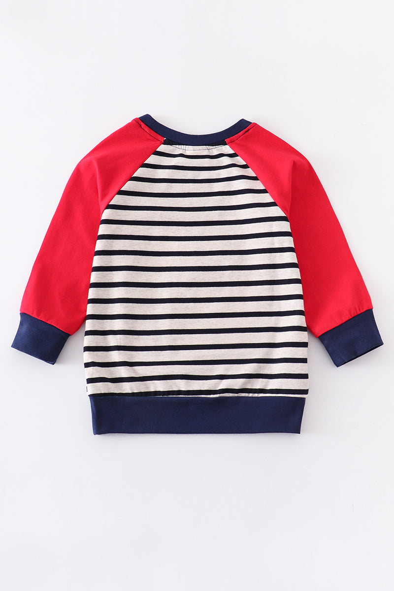 Striped Rocket with Hearts Top