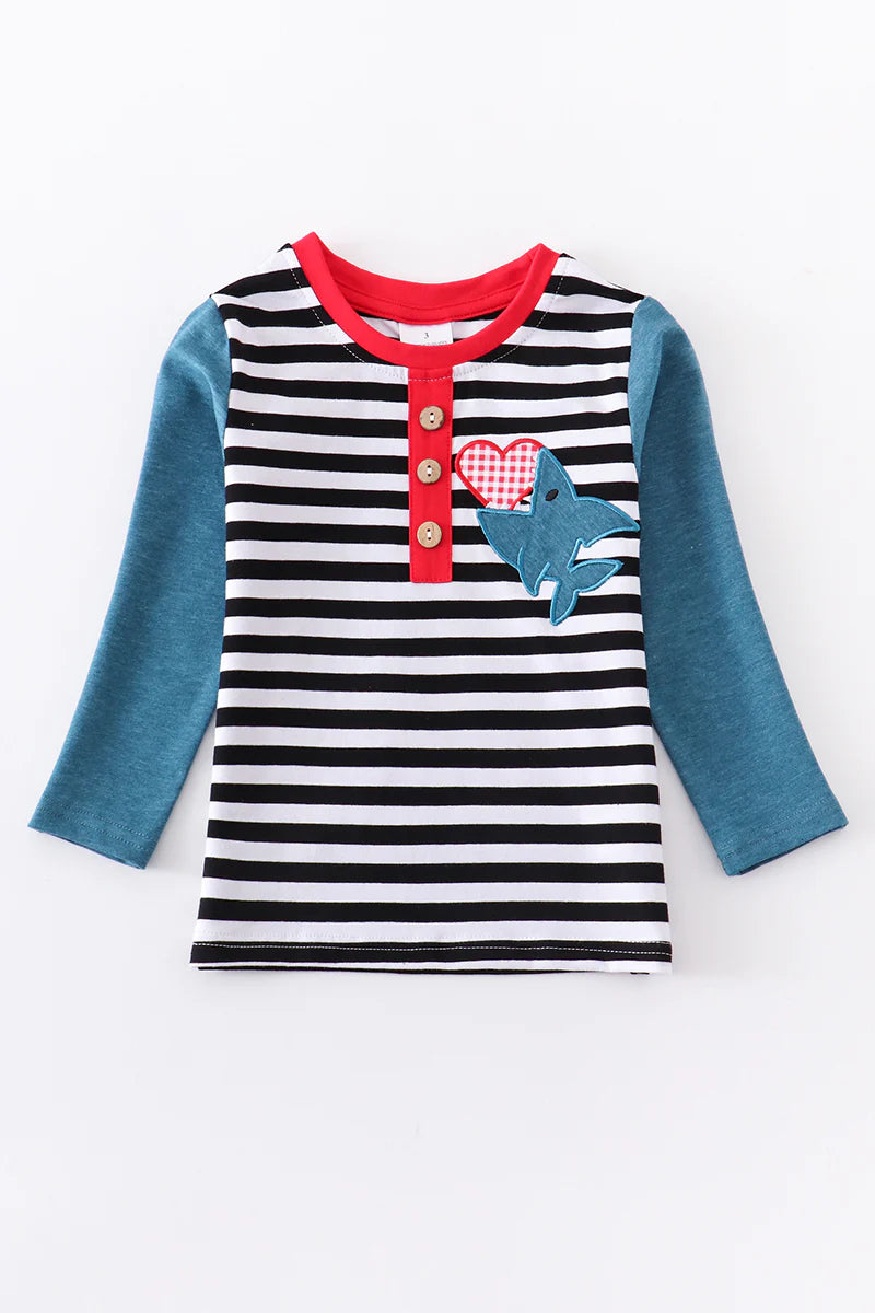 Striped Shark with Heart Top