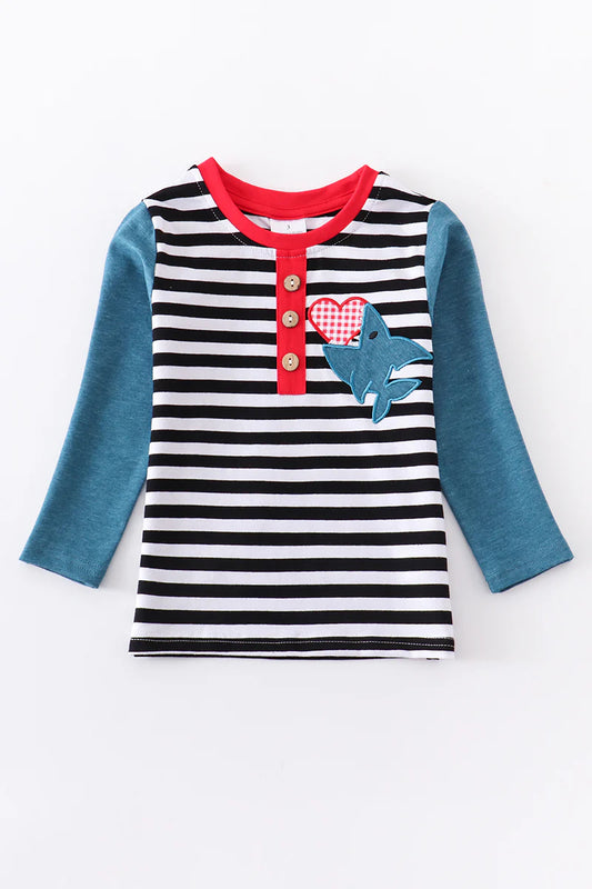 Striped Shark with Heart Top