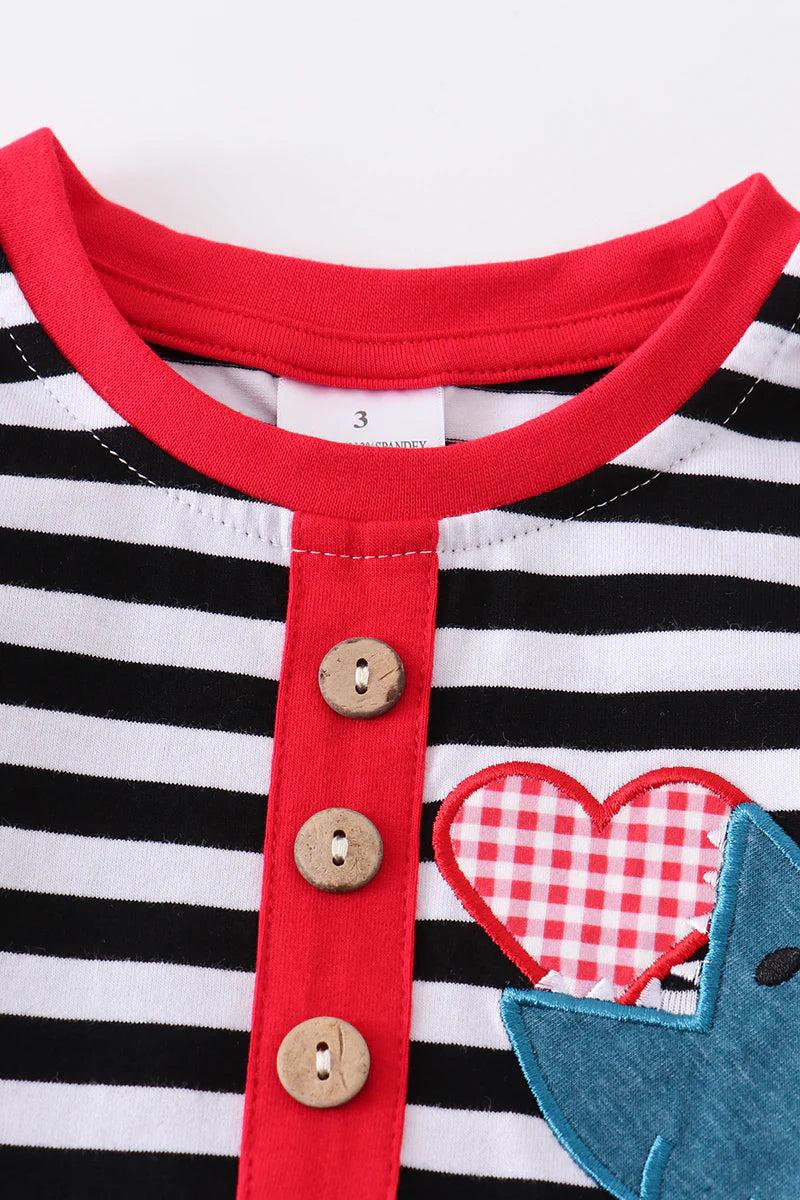 Striped Shark with Heart Top