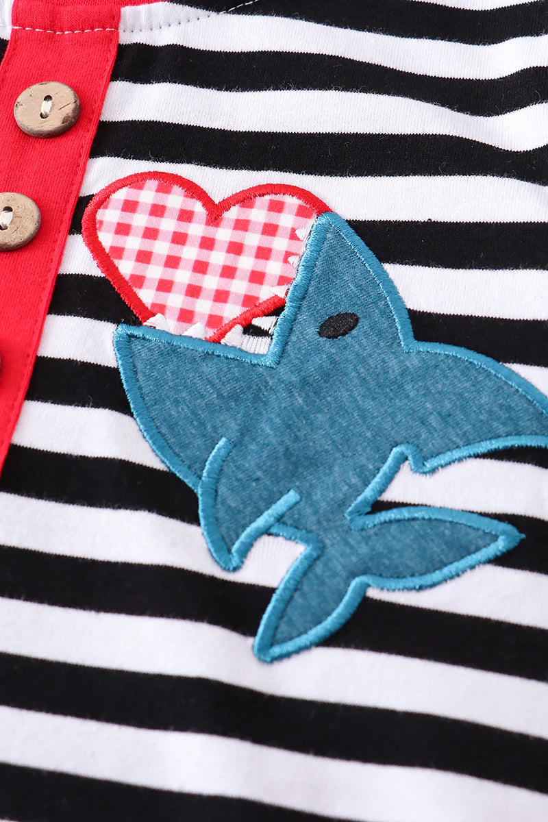 Striped Shark with Heart Top