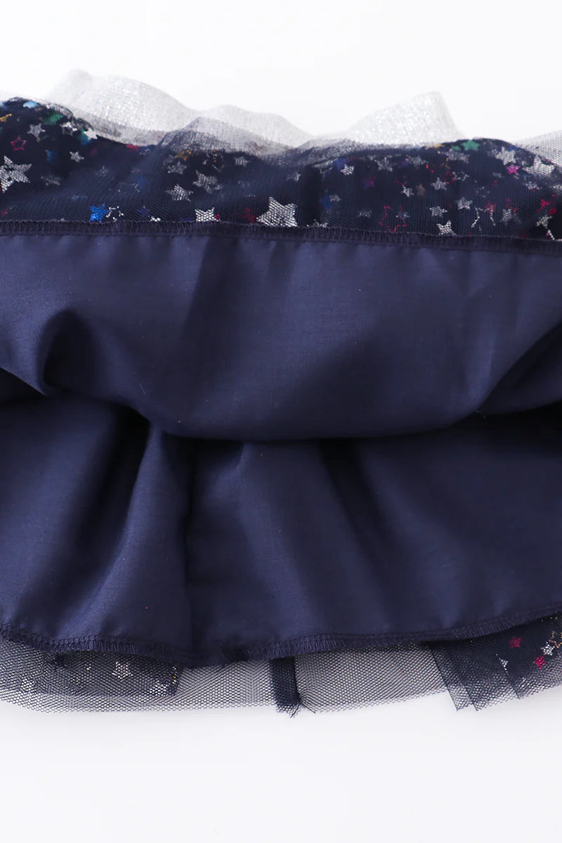 White USA Shirt with Sparkly Skirt