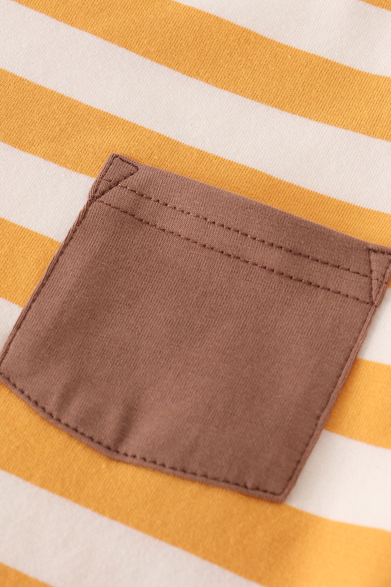 Yellow Striped Shirt with Pocket