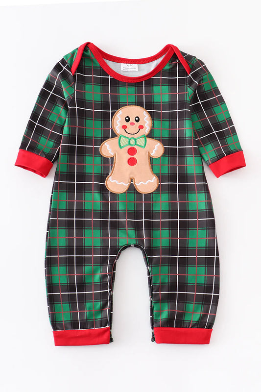 Plaid Gingerbread Boy Romper