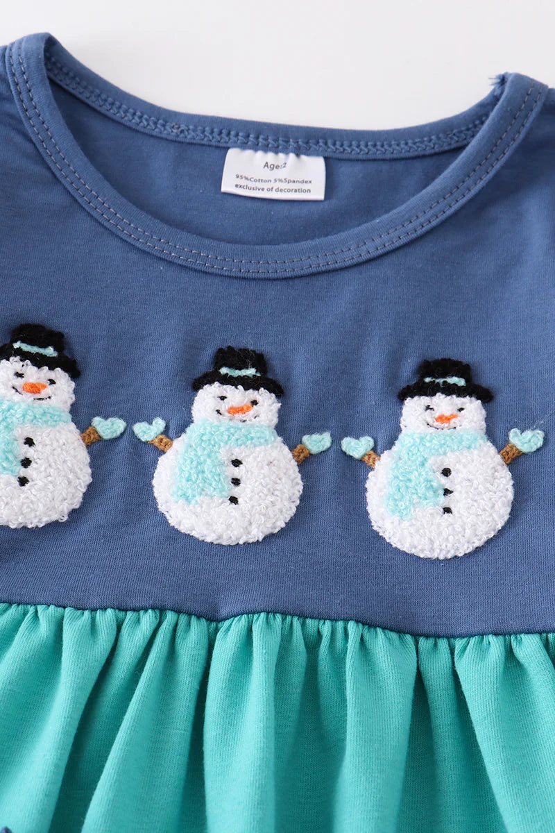 Fuzzy Snowman Pants Set